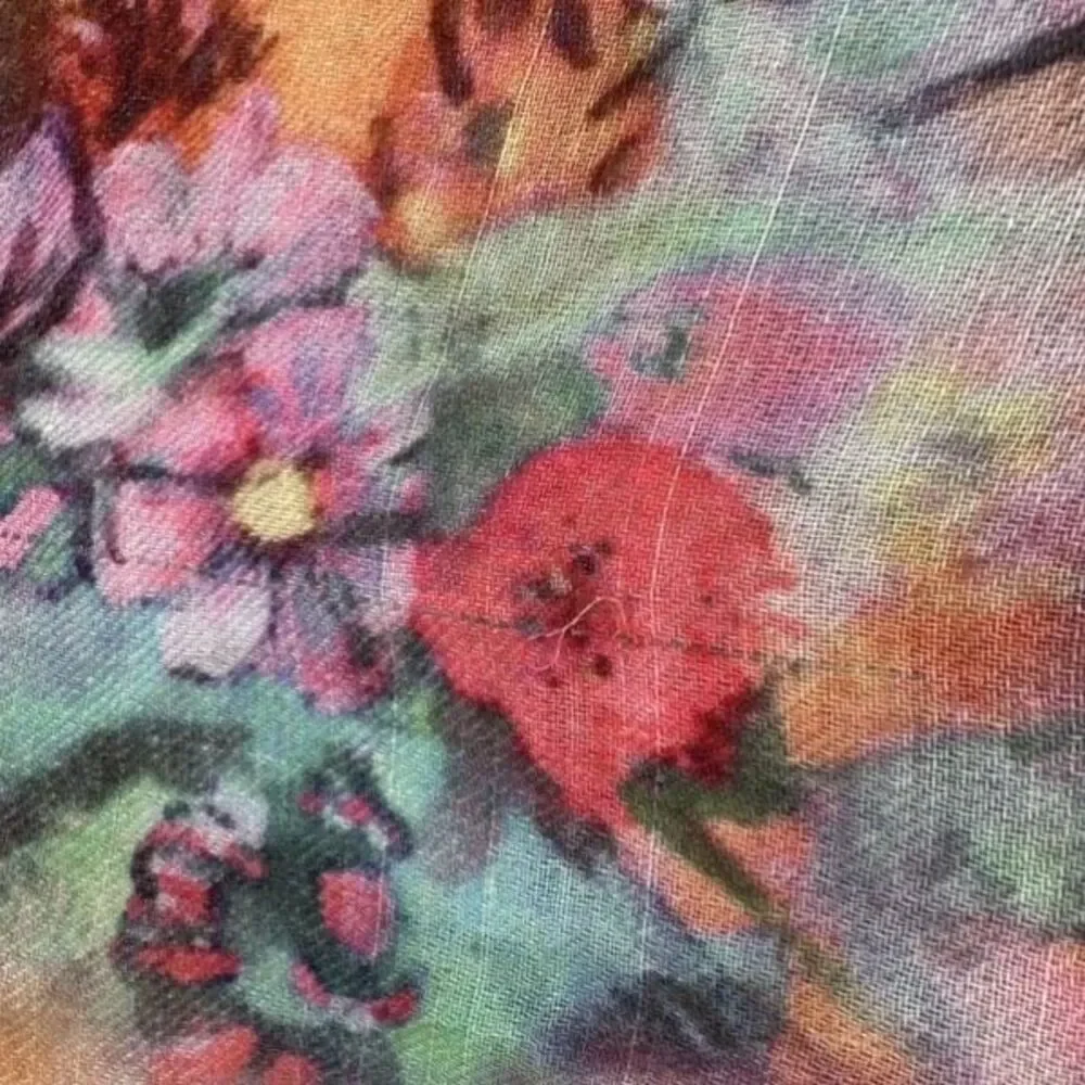 Vintage Y2K Women's Butterfly Floral Rectangular Wrap Scarf Multicolor One Size‎